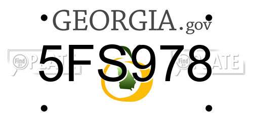 5FS978 Georgia License Plate