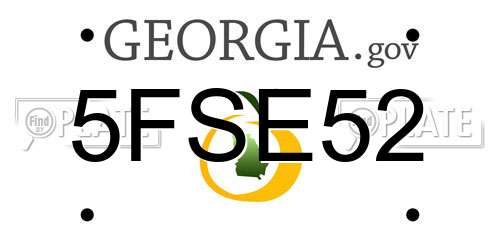 5FSE52 Georgia License Plate