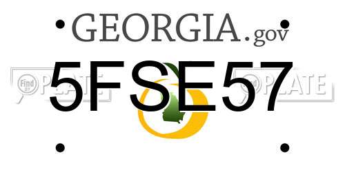 5FSE57 Georgia License Plate