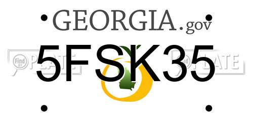 5FSK35 Georgia License Plate