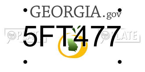 5FT477 Georgia License Plate