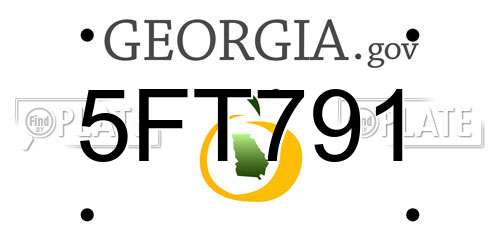 5FT791 Georgia License Plate