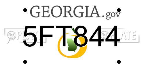 5FT844 Georgia License Plate