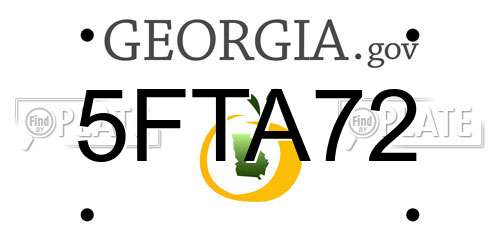 5FTA72 Georgia License Plate