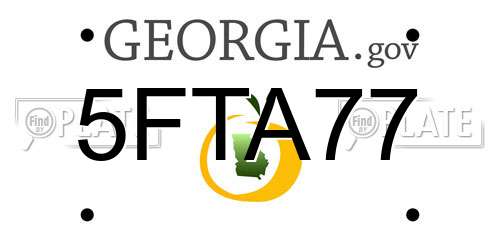 5FTA77 Georgia License Plate