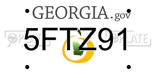 5FTZ91 Georgia License Plate