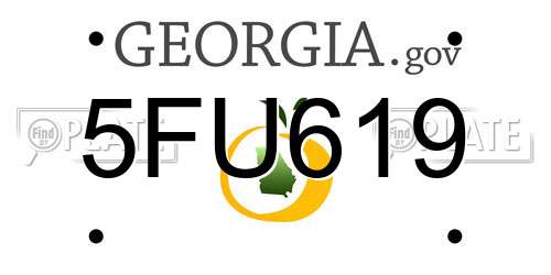 5FU619 Georgia License Plate