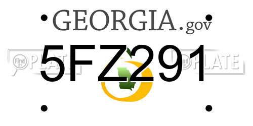 5FZ291 Georgia License Plate