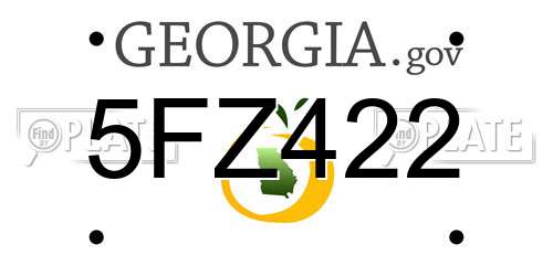5FZ422 Georgia License Plate