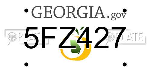 5FZ427 Georgia License Plate