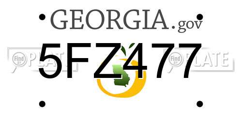 5FZ477 Georgia License Plate