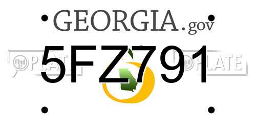 5FZ791 Georgia License Plate