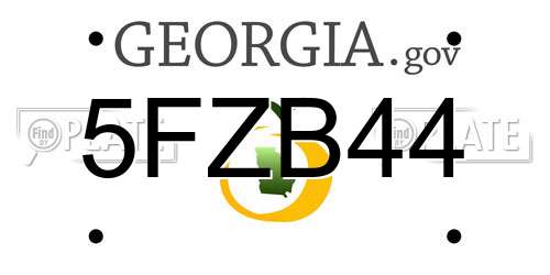 5FZB44 Georgia License Plate