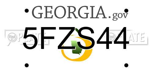 5FZS44 Georgia License Plate