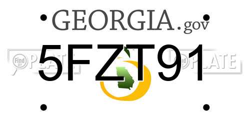 5FZT91 Georgia License Plate