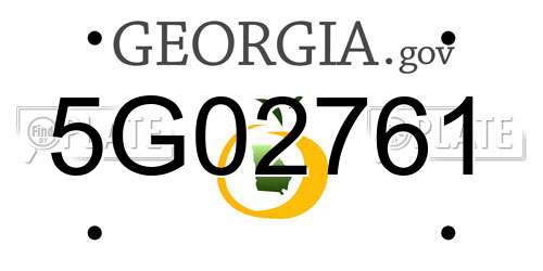 5G02761 Georgia License Plate