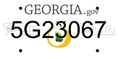 5G23067 Georgia License Plate