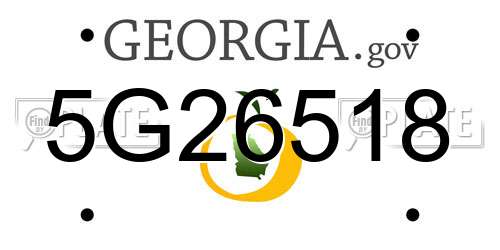 5G26518 Georgia License Plate