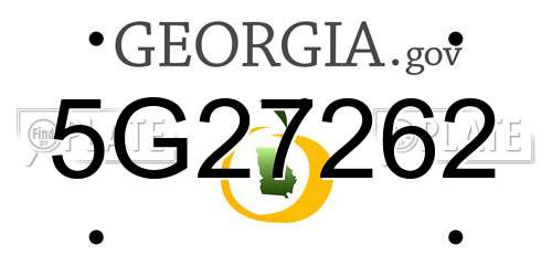 5G27262 Georgia License Plate