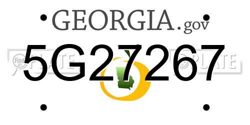 5G27267 Georgia License Plate