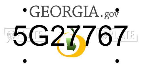 5G27767 Georgia License Plate