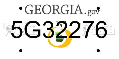 5G32276 Georgia License Plate