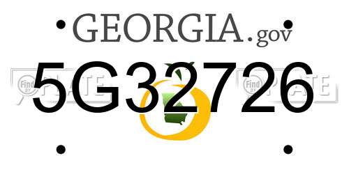 5G32726 Georgia License Plate