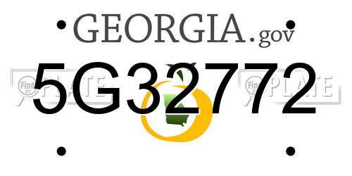 5G32772 Georgia License Plate