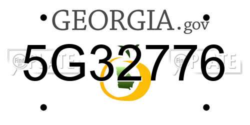 5G32776 Georgia License Plate