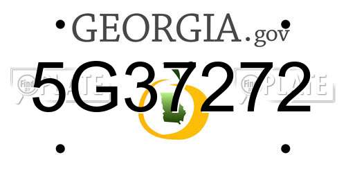 5G37272 Georgia License Plate