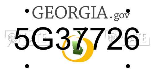5G37726 Georgia License Plate