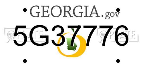 5G37776 Georgia License Plate