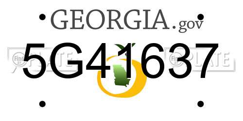5G41637 Georgia License Plate