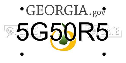 5G50R5 Georgia License Plate