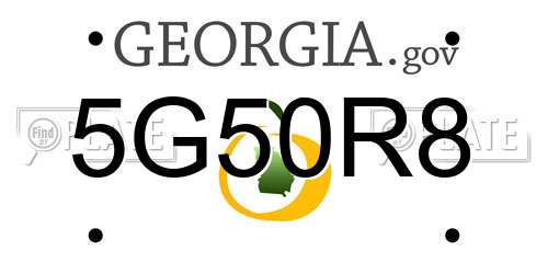 5G50R8 Georgia License Plate