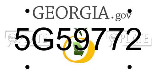 5G59772 Georgia License Plate