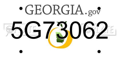 5G73062 Georgia License Plate