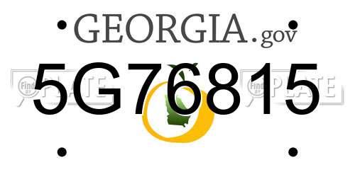 5G76815 Georgia License Plate