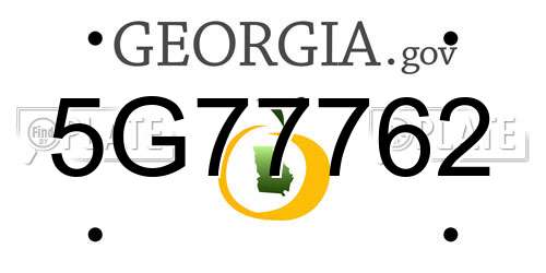 5G77762 Georgia License Plate