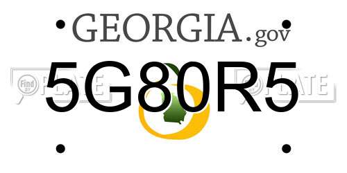 5G80R5 Georgia License Plate