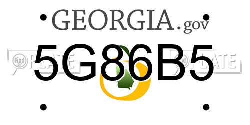 5G86B5 Georgia License Plate