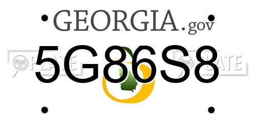 5G86S8 Georgia License Plate