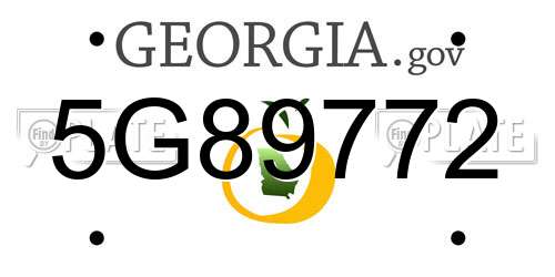 5G89772 Georgia License Plate