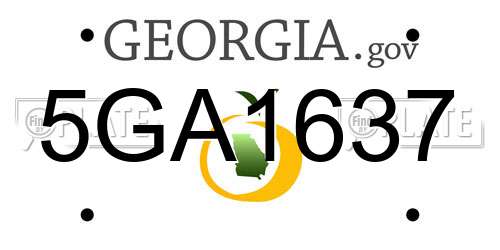 5GA1637 Georgia License Plate