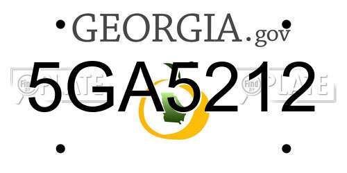 5GA5212 Georgia License Plate