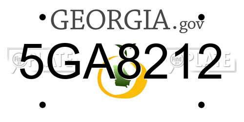 5GA8212 Georgia License Plate