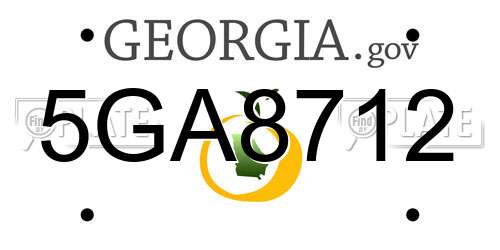 5GA8712 Georgia License Plate