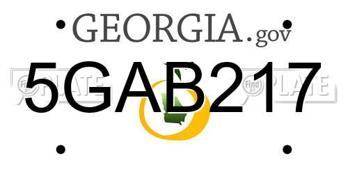 5GAB217 Georgia License Plate