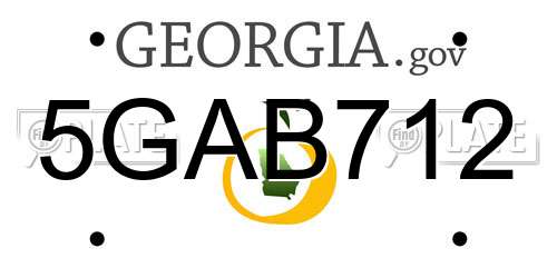 5GAB712 Georgia License Plate