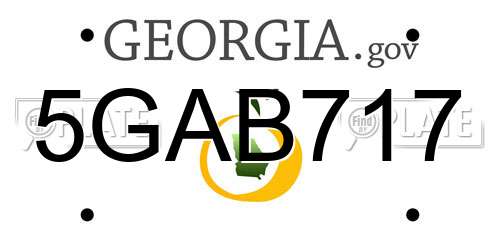 5GAB717 Georgia License Plate
